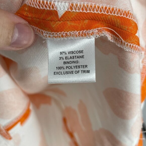 Tanya Taylor Orange white Paisley fitted  dress 0 - Picture 5 of 12